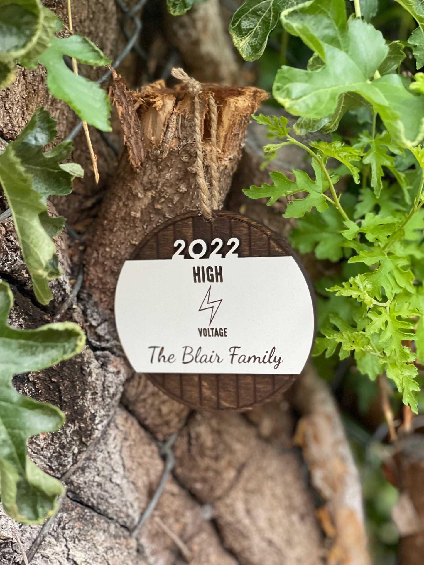 High Voltage Lineman 2024 Personalized Family Christmas Ornament | Wood Engraved Line Life Gift