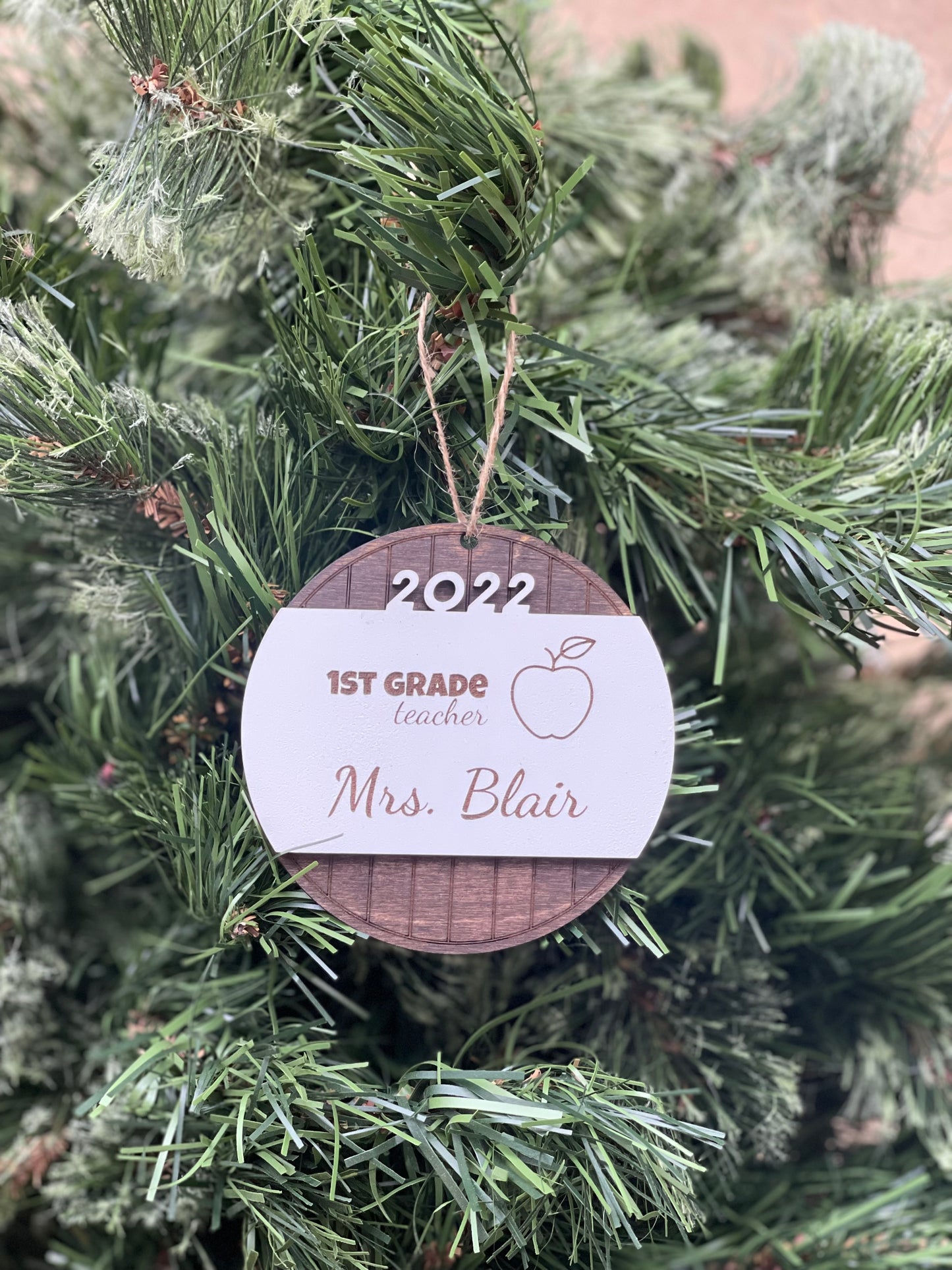 Personalized Teacher Christmas Ornament with Grade Level