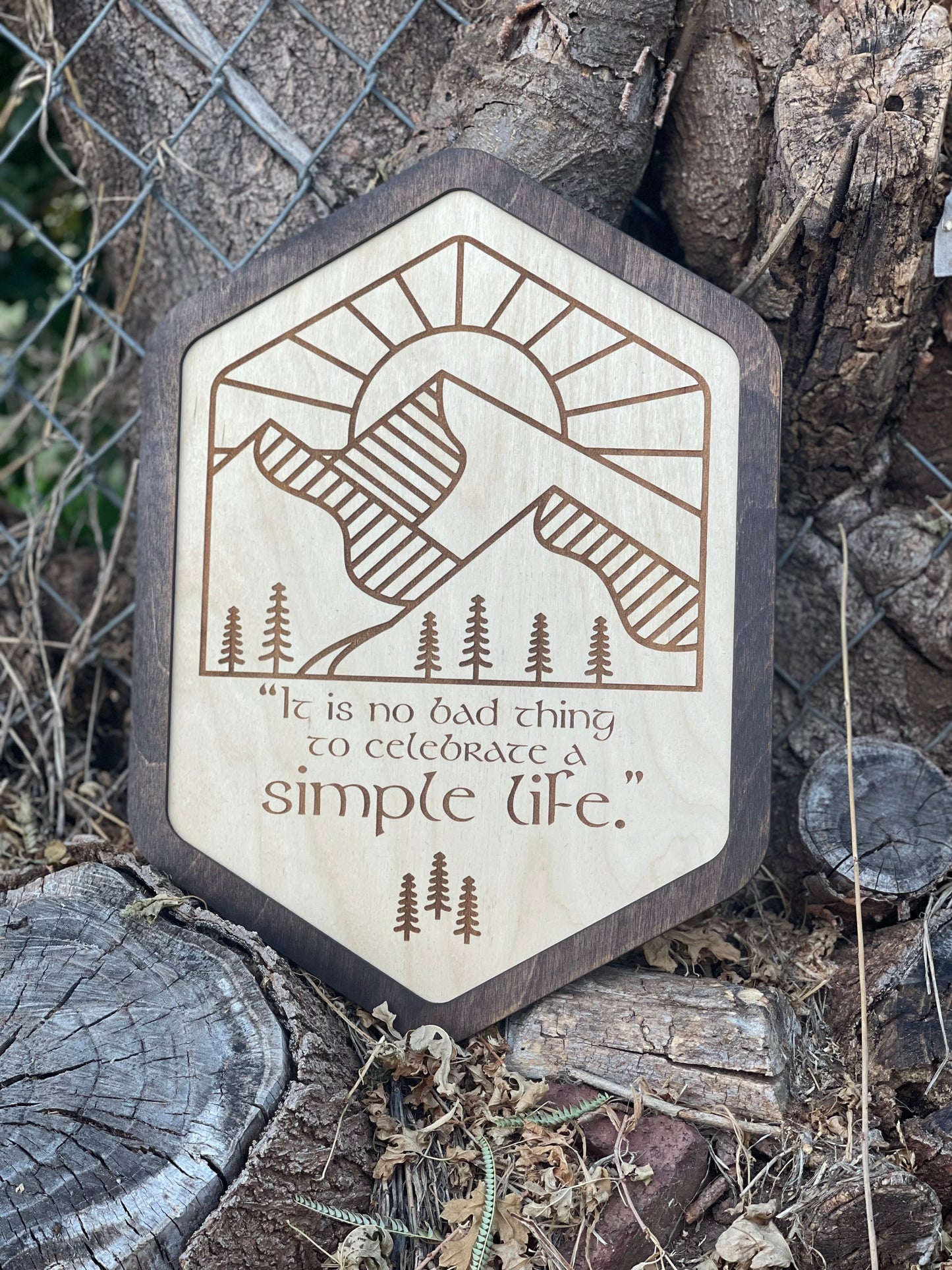 It Is No Bad Thing To Celebrate A Simple Life | Wood Engraved Sign | Fantasy Shire Decor & Gifts