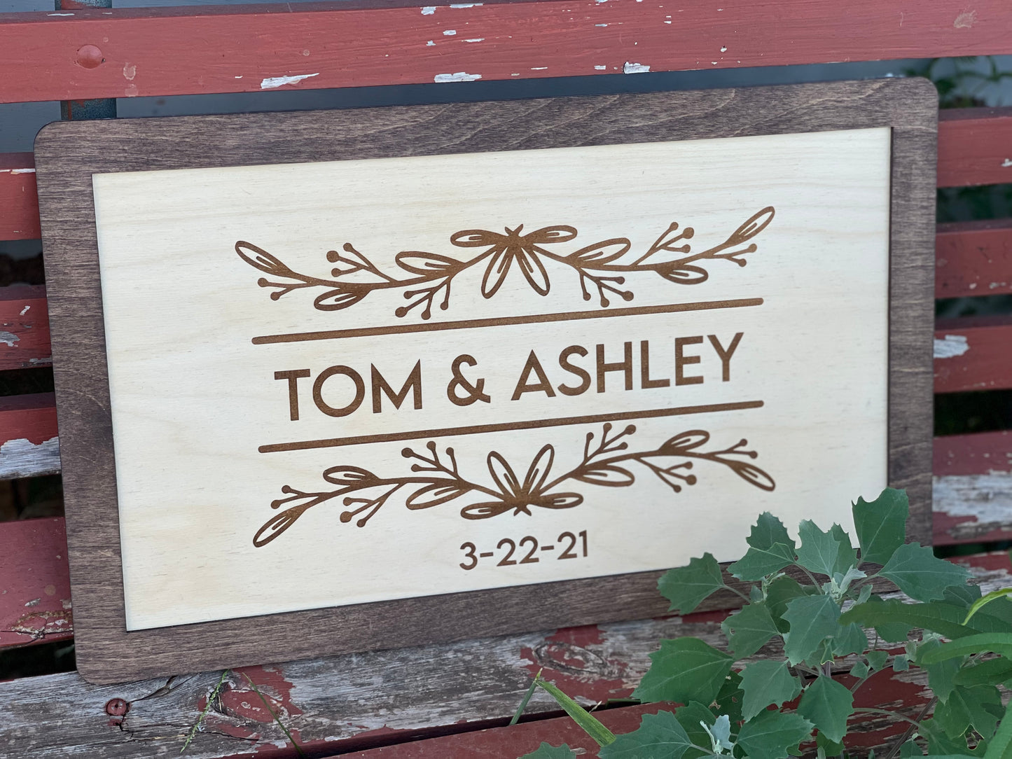 Personalized Wedding Sign | Custom Wood Engraved Couples Name & Date | Rustic Wedding Decor, Housewarming & Engagement Gift