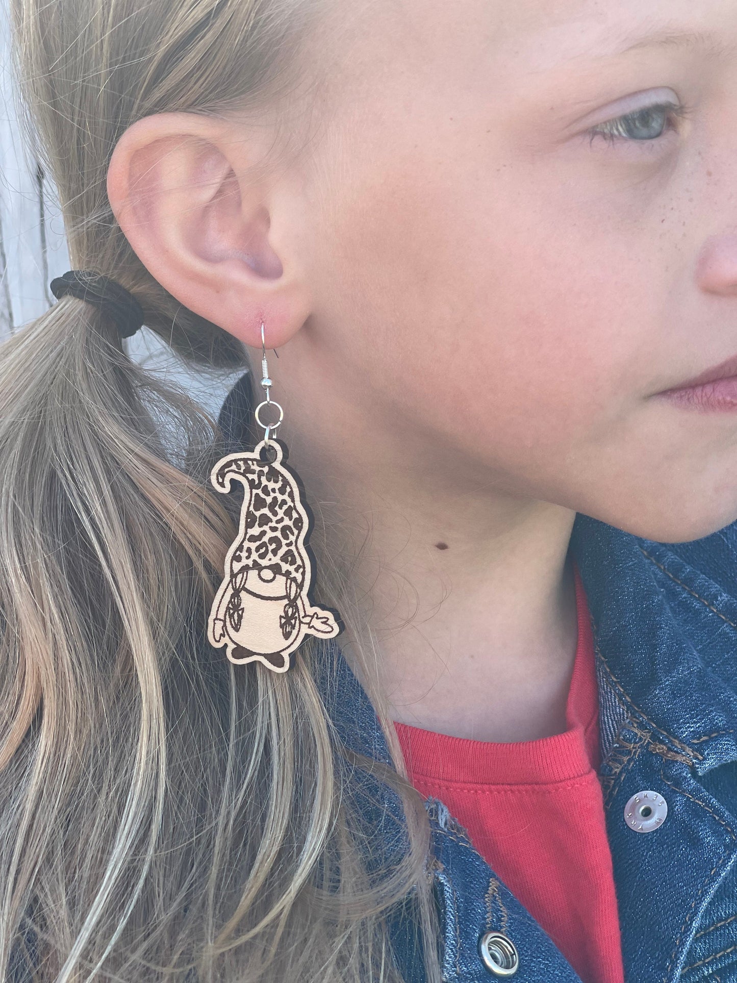 Leopard Print Gnome Earrings