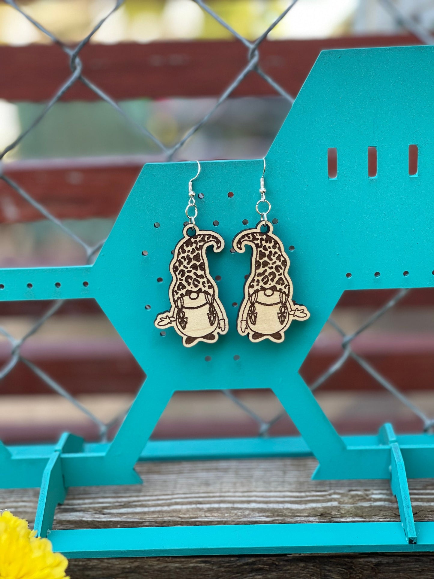 Leopard Print Gnome Earrings