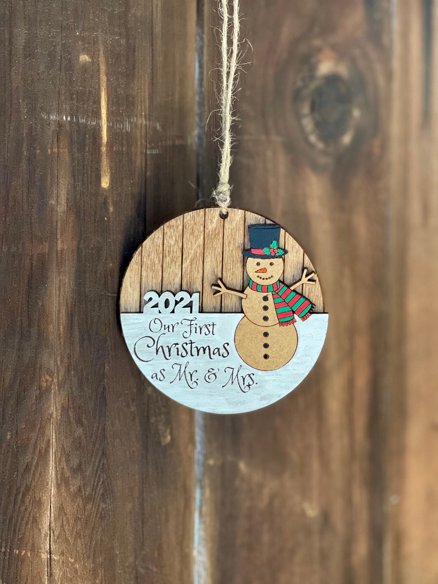 Personalized First Christmas Together Mr & Mrs Couple Ornament