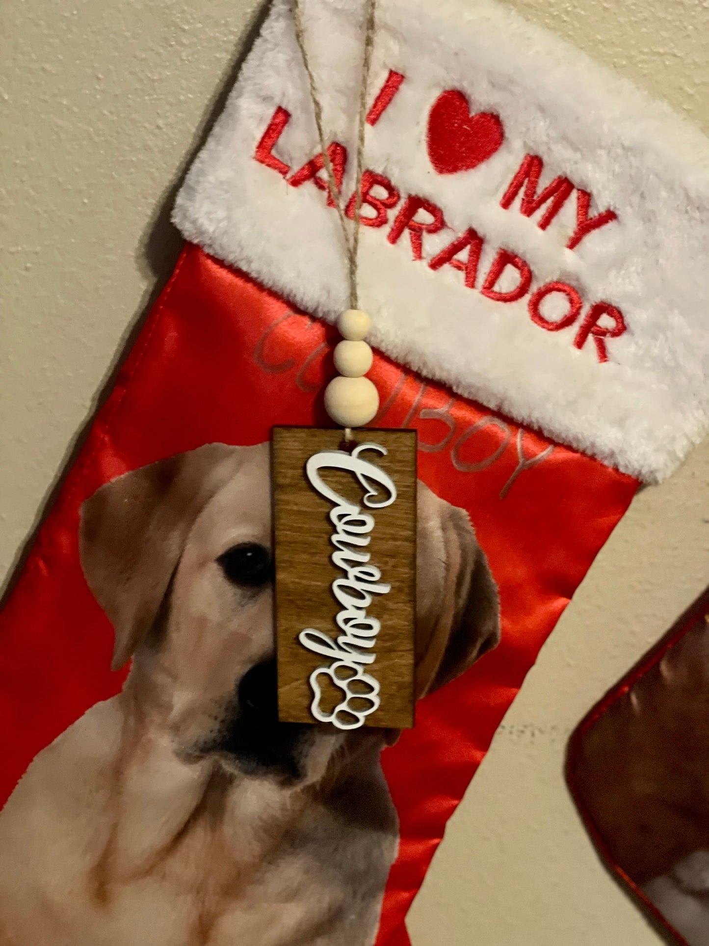 Personalized 3D Wood Stocking Tags for Famiy, Kids, and Pets