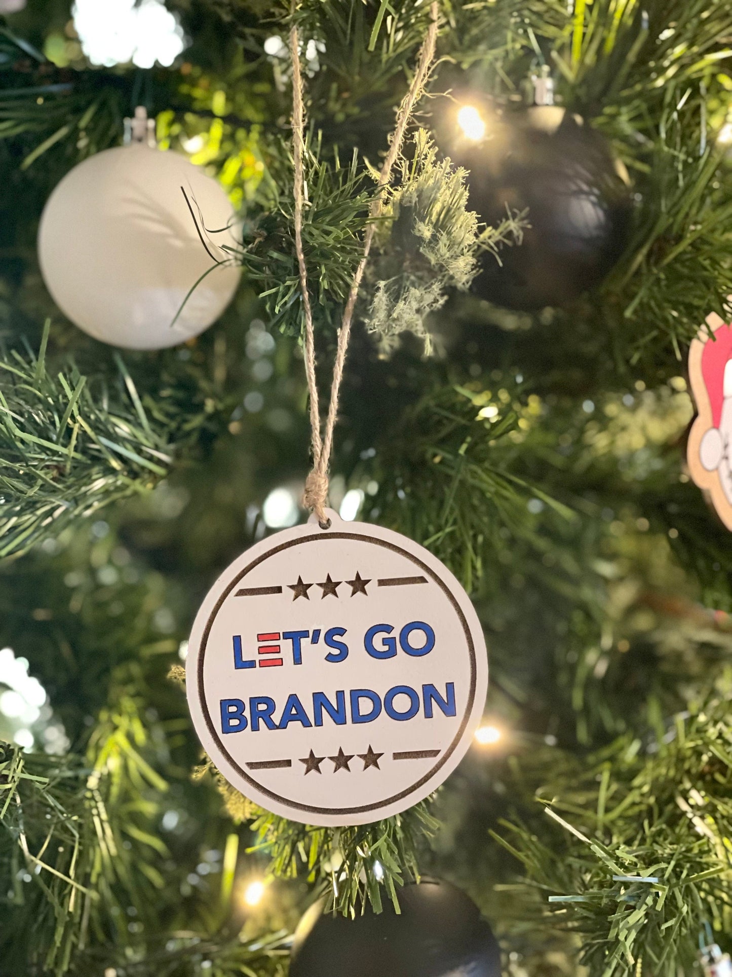 Let's Go Brandon FJB Christmas Ornament