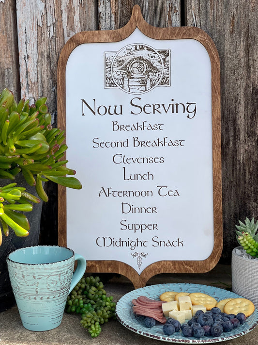 Second Breakfast Wood Engraved Sign – Fantasy Kitchen Decor | Ring & Shire Inspired