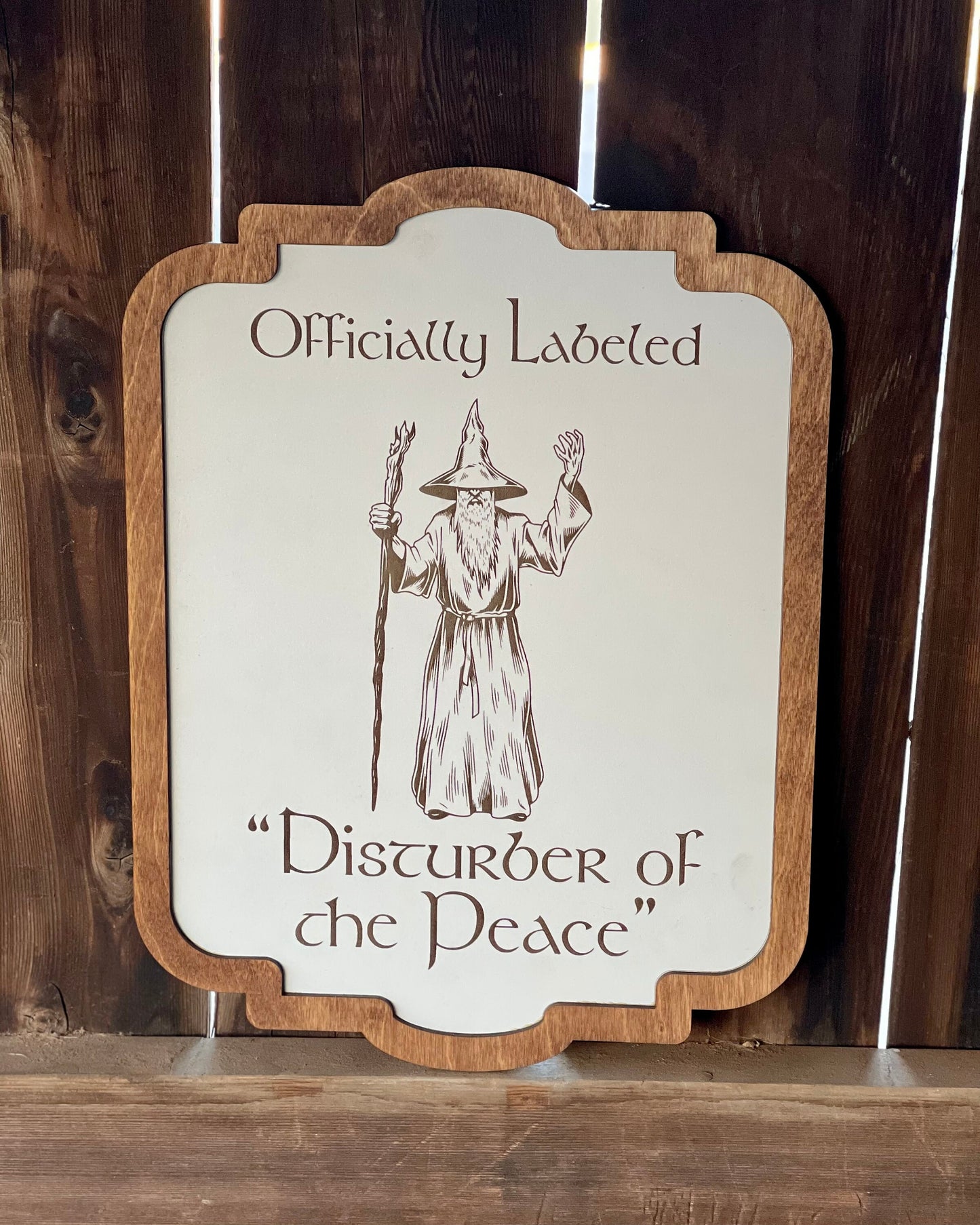 Officially Labeled "Disturber of the Peace" Fantasy Wizard Sign - Ring & Shire Decor