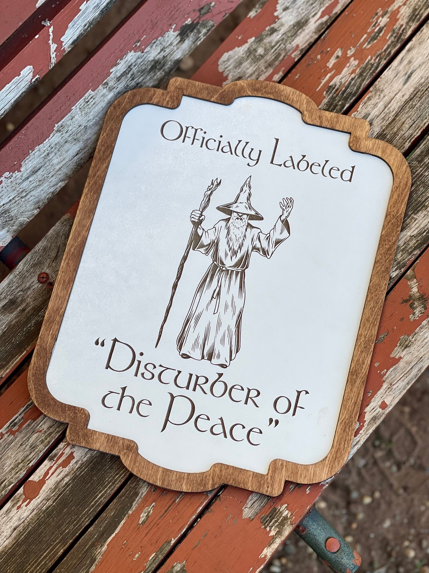 Officially Labeled "Disturber of the Peace" Fantasy Wizard Sign - Ring & Shire Decor