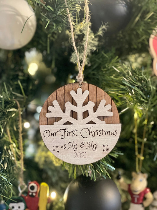 Personalized Couple First Christmas Together Mr & Mrs. Ornament