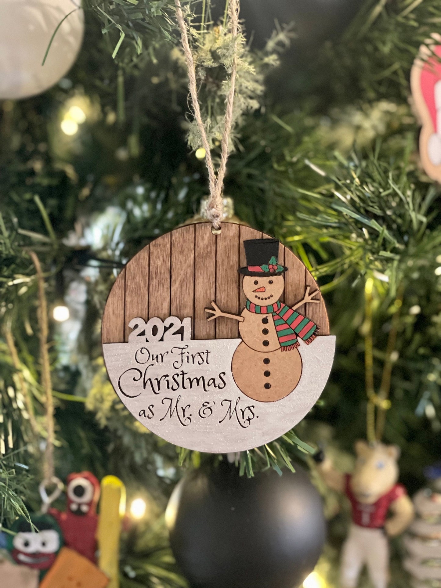 Personalized First Christmas Together Mr & Mrs Couple Ornament