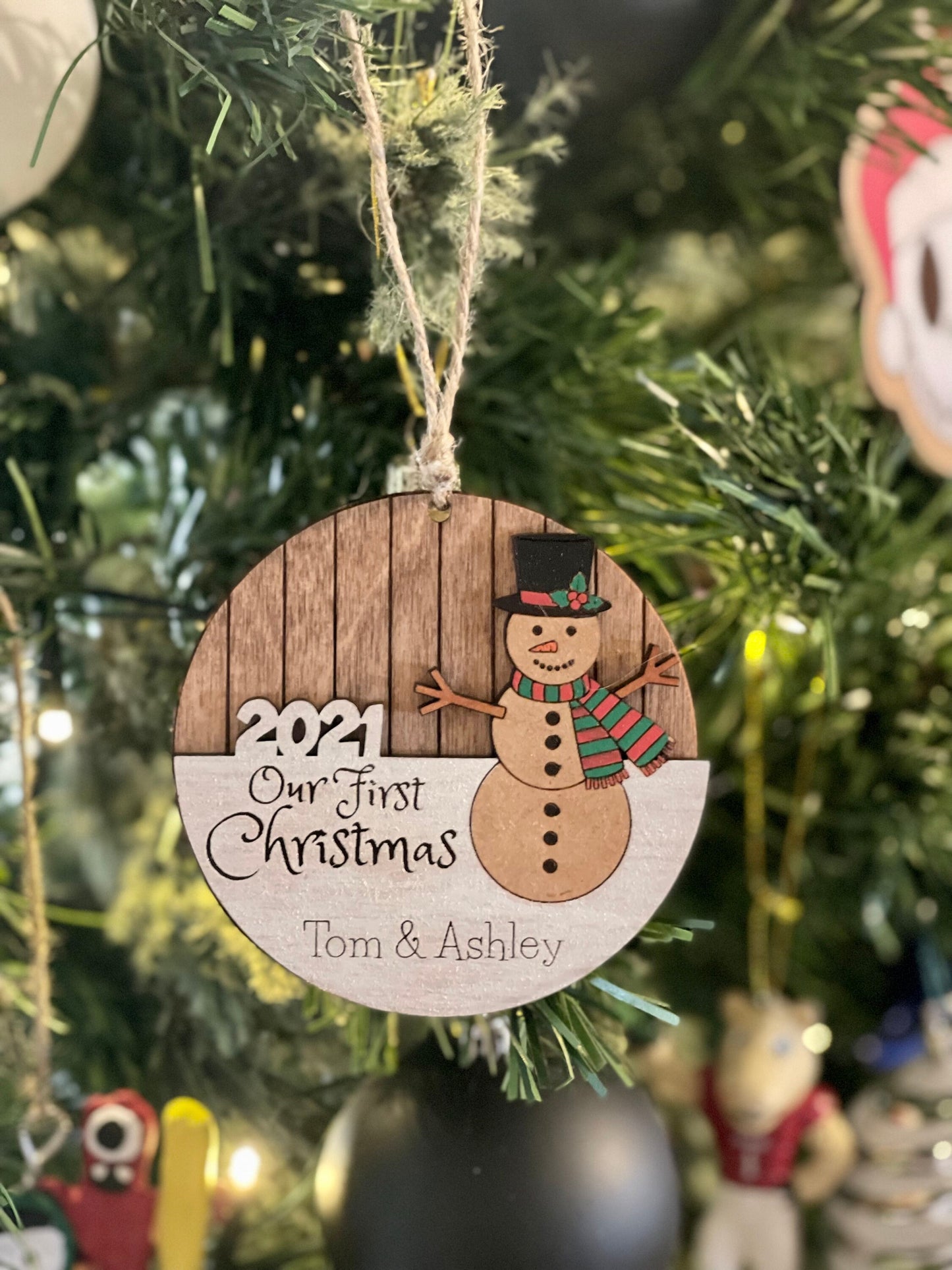 Personalized First Christmas Together Mr & Mrs Couple Ornament