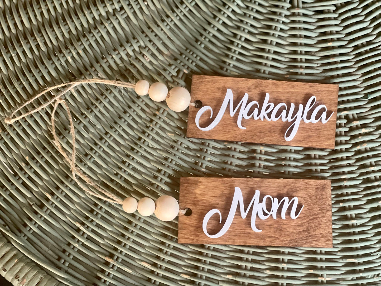 Personalized 3D Wood Stocking Tags for Famiy, Kids, and Pets