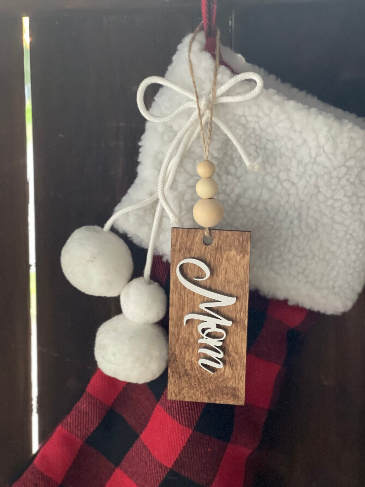 Personalized 3D Wood Stocking Tags for Famiy, Kids, and Pets