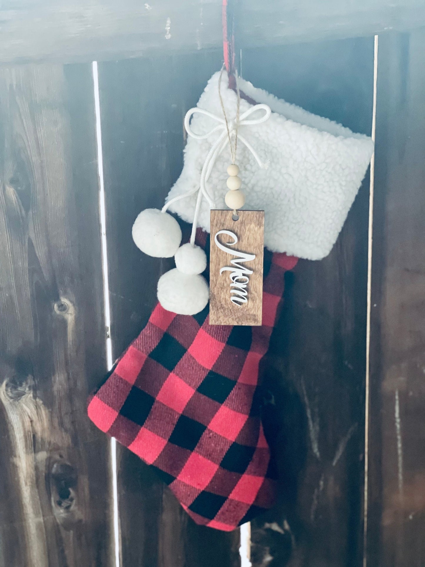 Personalized 3D Wood Stocking Tags for Famiy, Kids, and Pets