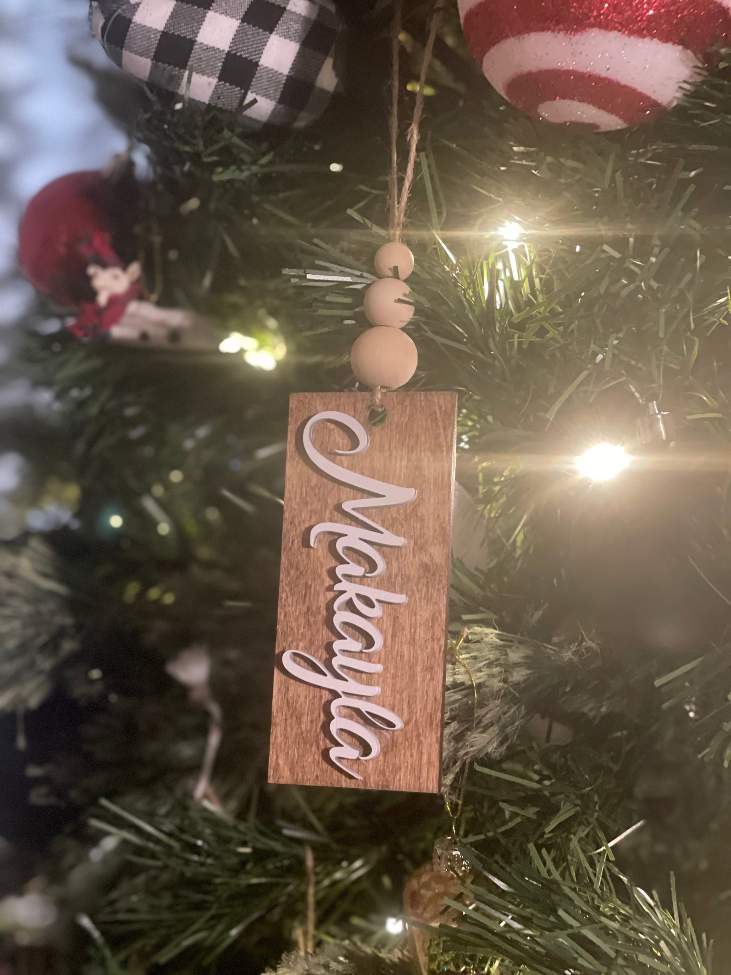 Personalized 3D Wood Stocking Tags for Famiy, Kids, and Pets