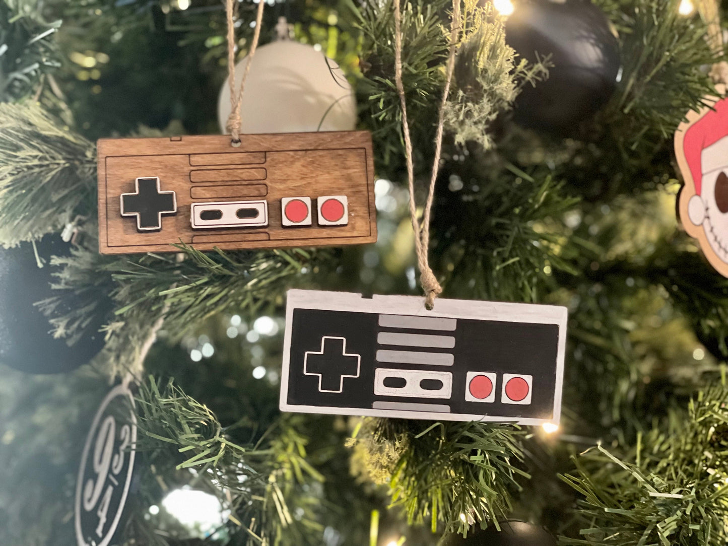 Retro NES Game Controller Christmas Ornament | Custom Gamer Gift | Vintage Old-School Holiday Decor