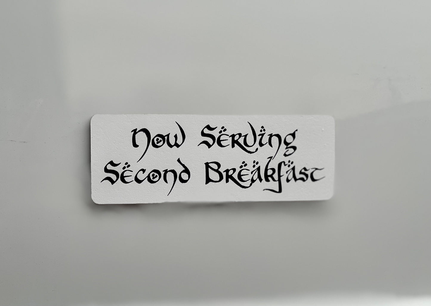 Now Serving Second Breakfast Fridge Magnet | Wood Engraved Fantasy Decor | Shire-Inspired Novelty