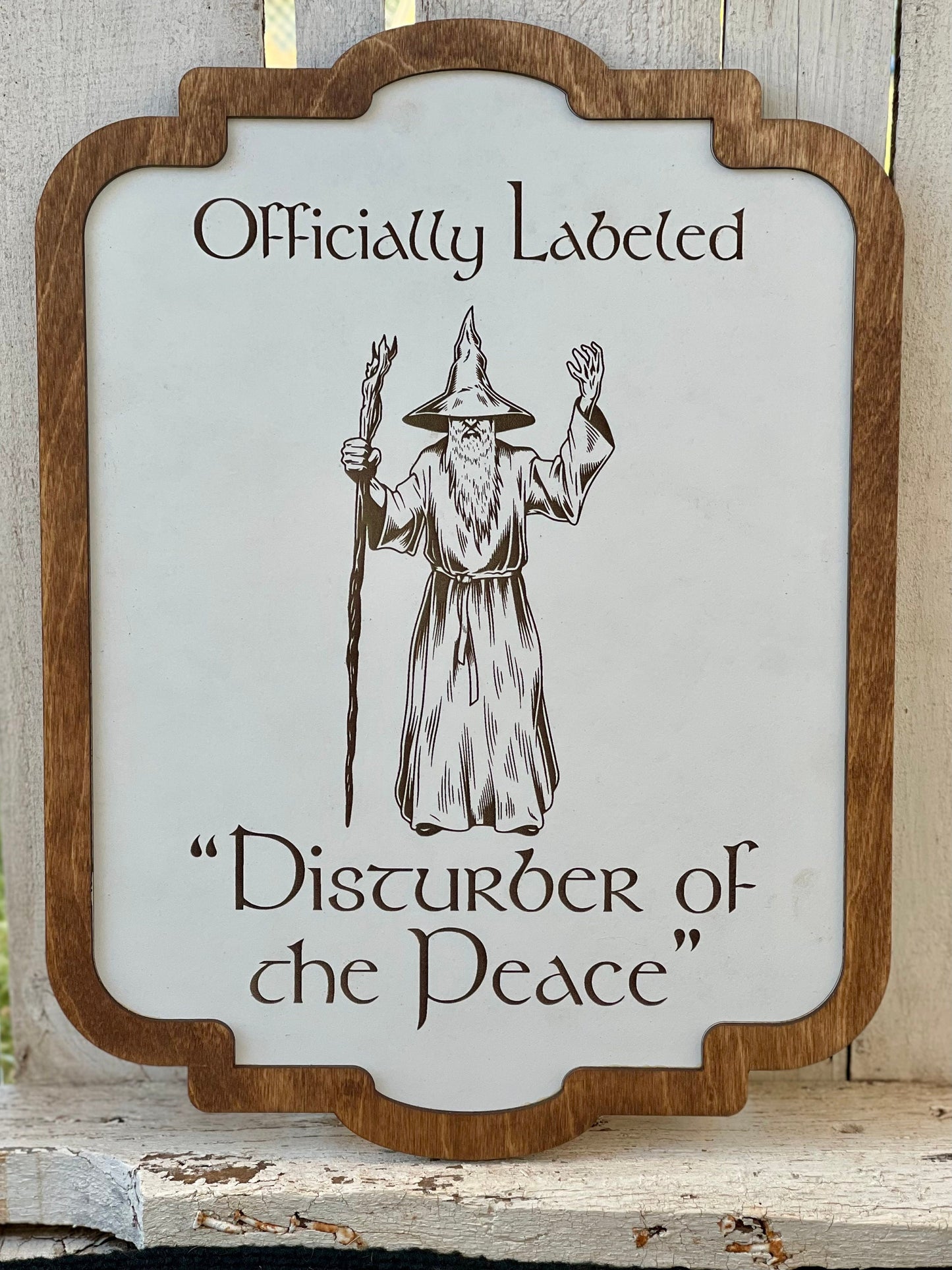 Officially Labeled "Disturber of the Peace" Fantasy Wizard Sign - Ring & Shire Decor