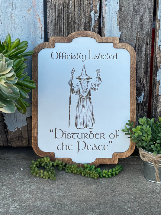 Officially Labeled "Disturber of the Peace" Fantasy Wizard Sign - Ring & Shire Decor