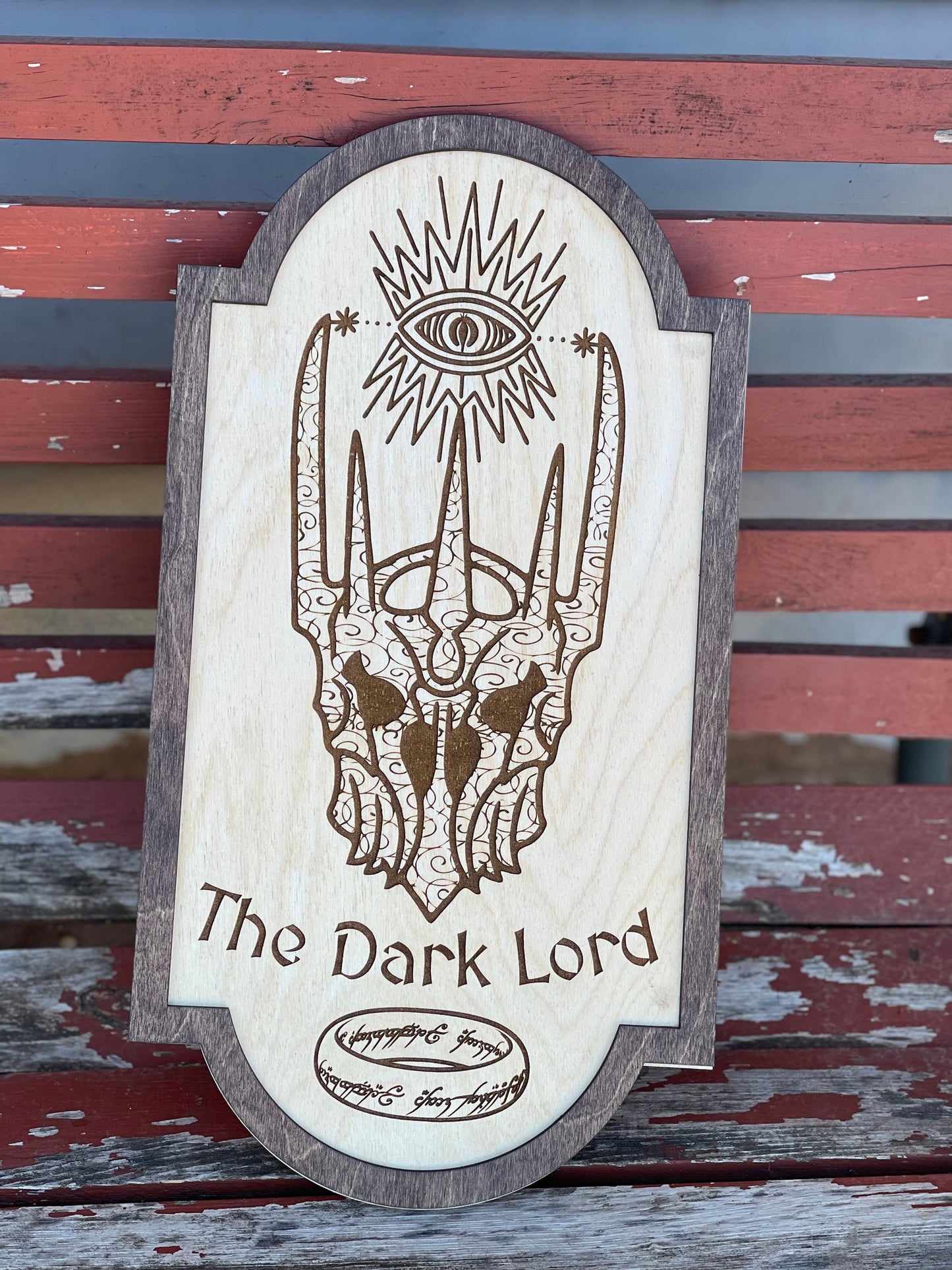 The Eye Fantasy Sign - Engraved Wood Decor Inspired by Fantasy Ring Shire Fan Gift