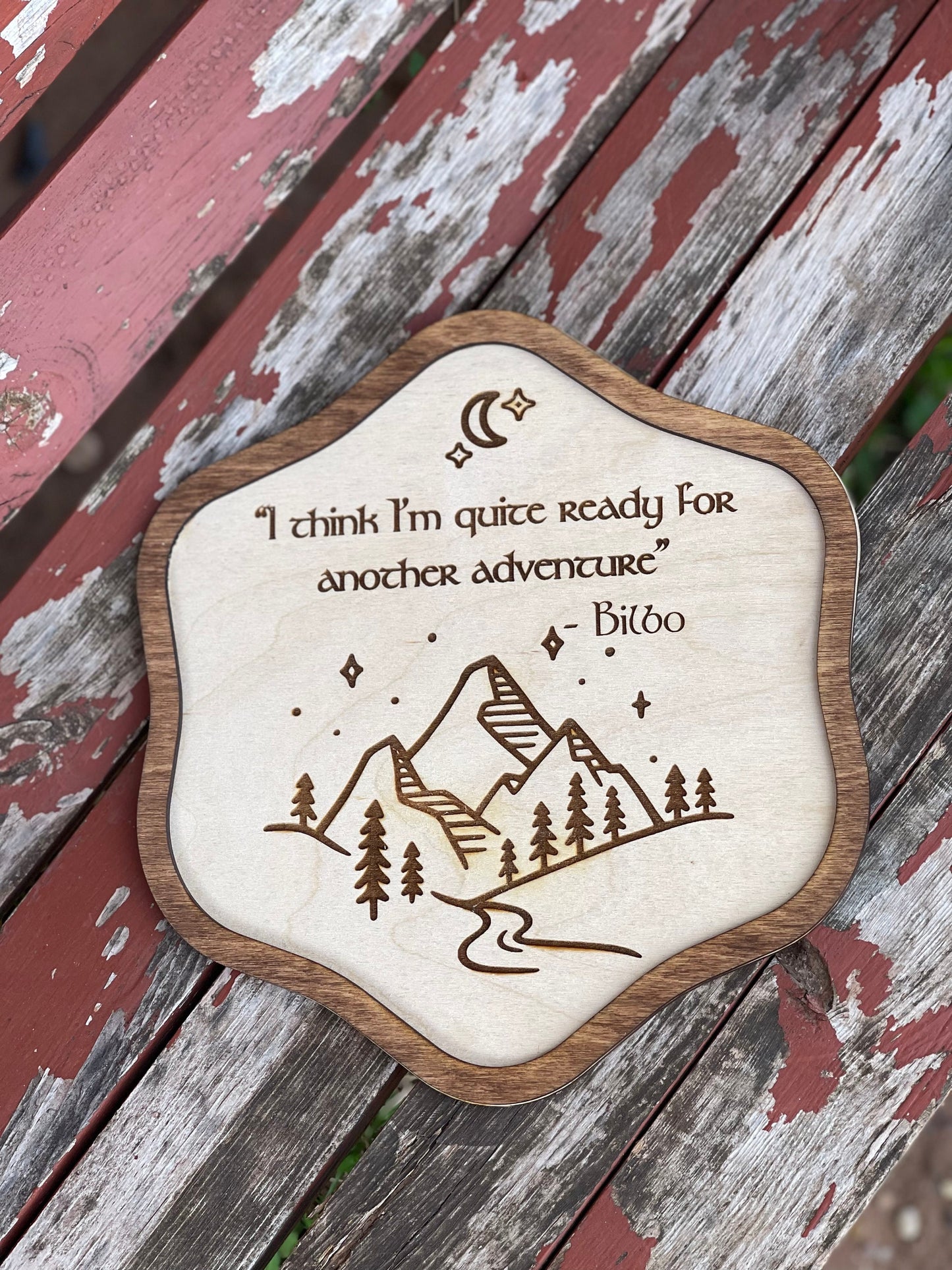 Ready For Another Adventure Wood Engraved Sign – Fantasy Ring and Shire Inspired Gift & Decor | Custom Sizes & Hanging Options