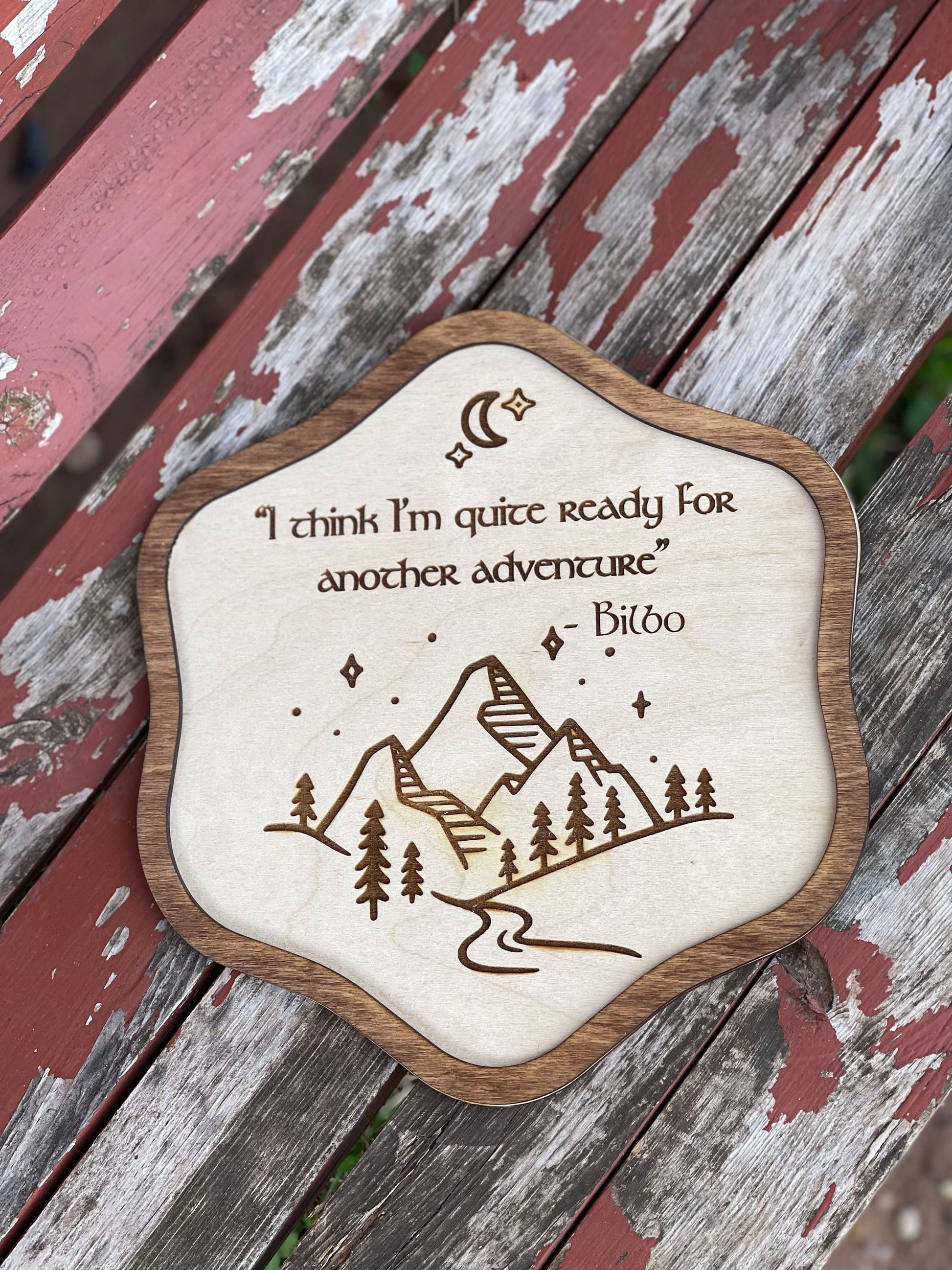 The Lonely Mountain Wood Engraved Sign. Middle Earth, LOTR, lord