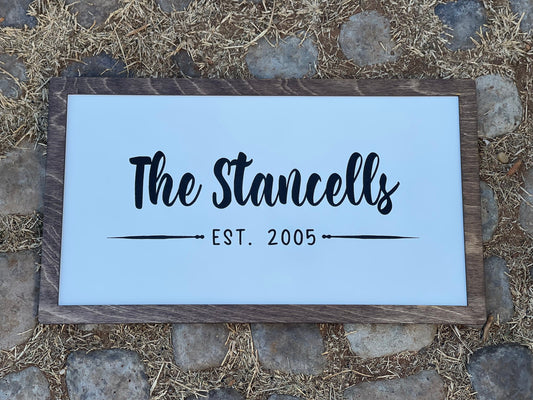 Custom Last Name Sign with YearPersonalized Family Decor | Wedding & Couples Gift | Rustic Home Decor | Wood Engraved