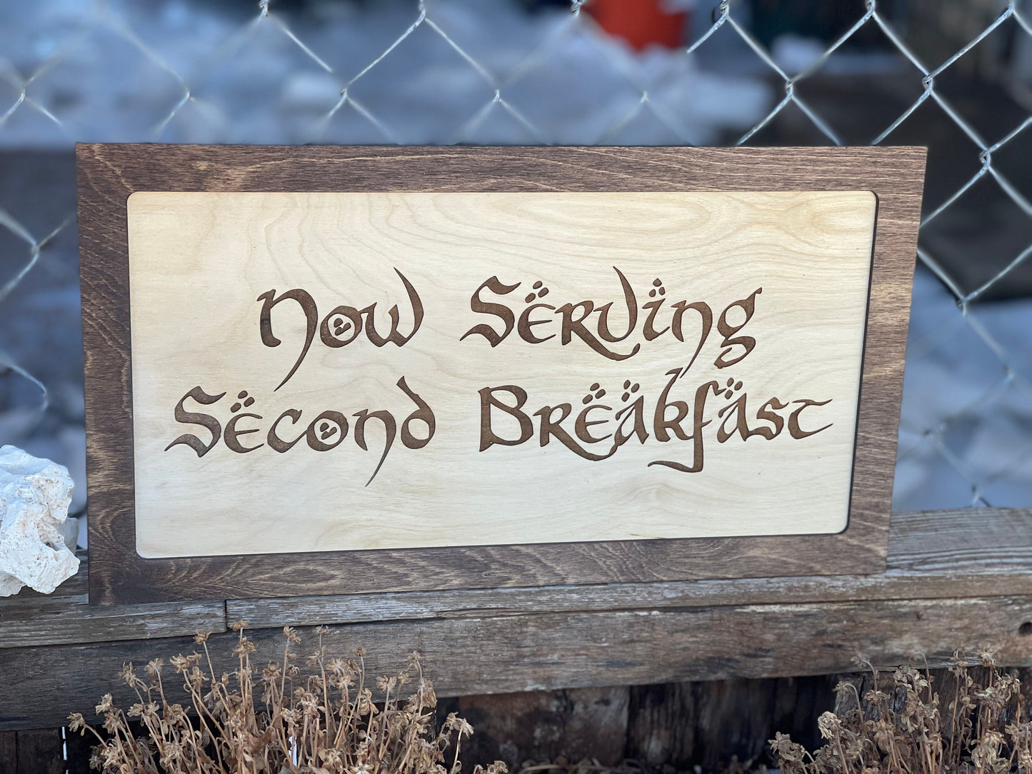 Now Serving Second Breakfast Framed Sign | Kitchen & Reception Decor | Fantasy Shire Wall Art