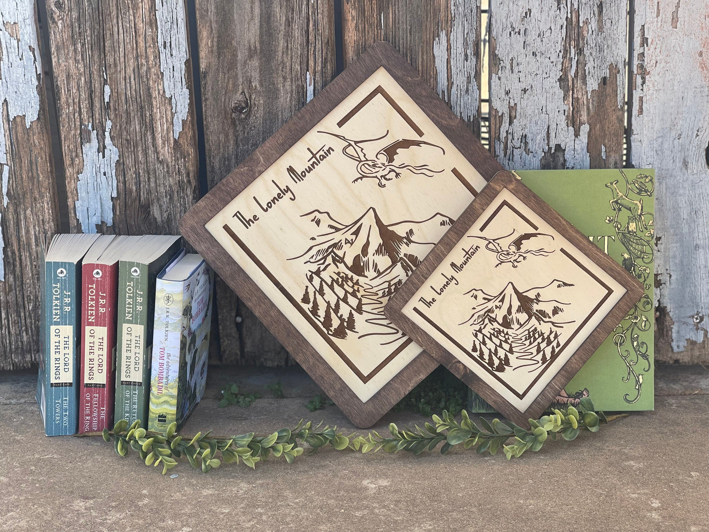 The Lonely Mountain - Engraved Wood Sign | Fantasy Ring & Shire -Inspired Wall Decor for Home or Office