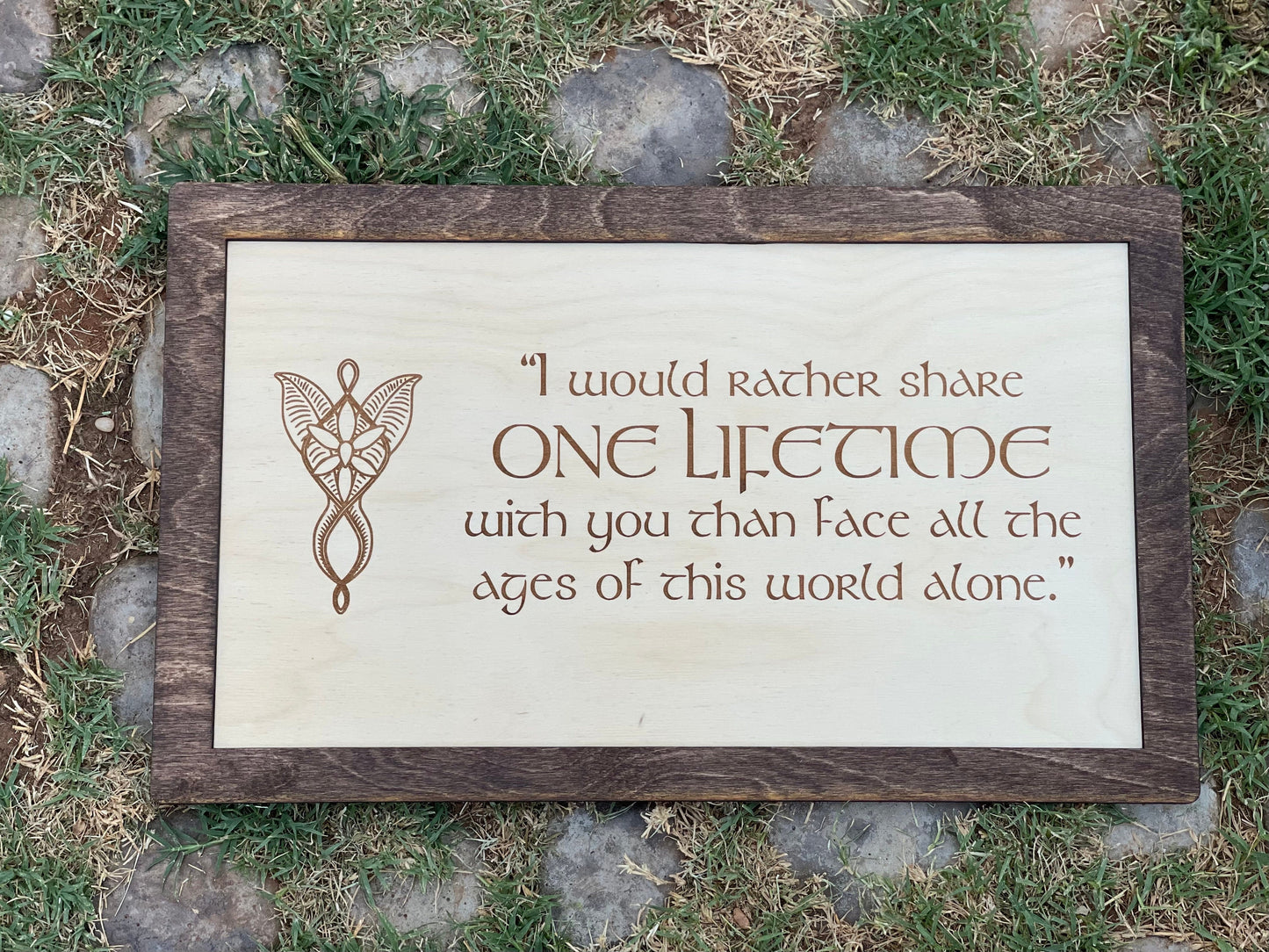 One Lifetime With You Wood Engraved Sign – Personalized Fantasy Decor | Wedding & Anniversary Gift