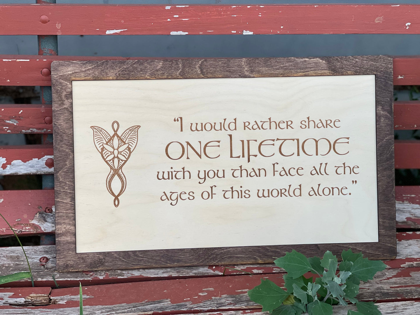 One Lifetime With You Wood Engraved Sign – Personalized Fantasy Decor | Wedding & Anniversary Gift