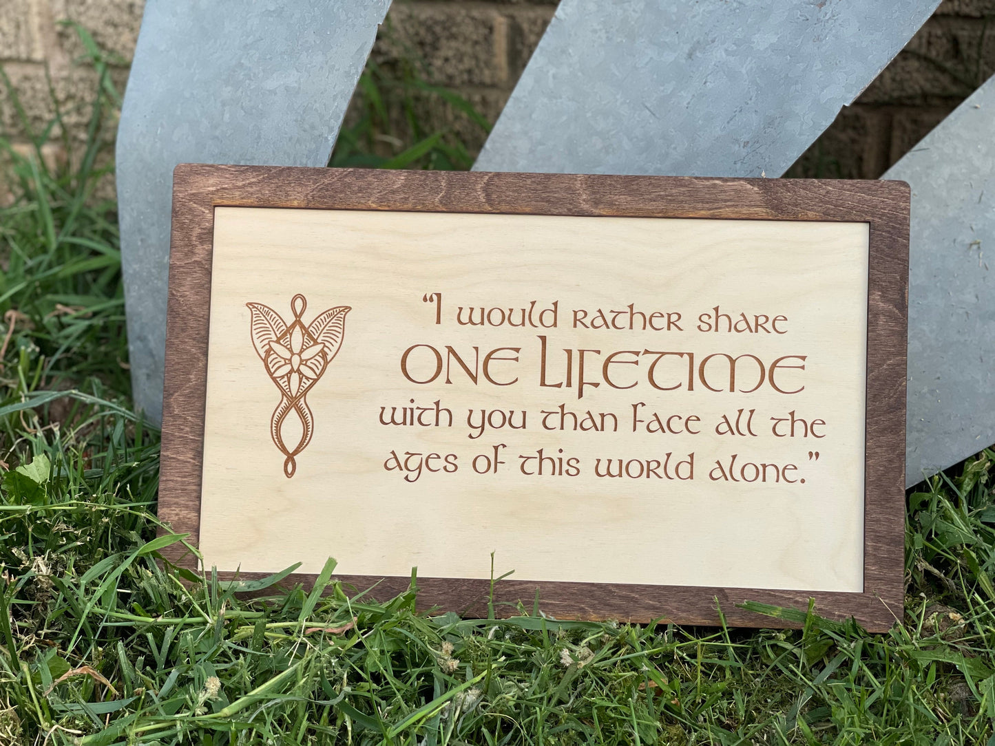 One Lifetime With You Wood Engraved Sign – Personalized Fantasy Decor | Wedding & Anniversary Gift