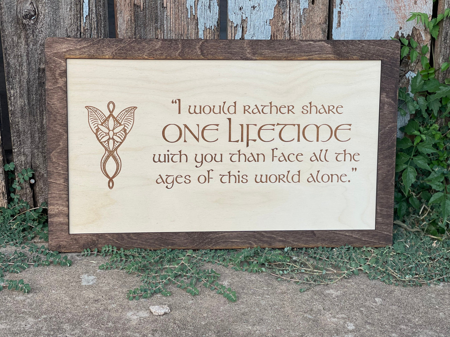 One Lifetime With You Wood Engraved Sign – Personalized Fantasy Decor | Wedding & Anniversary Gift