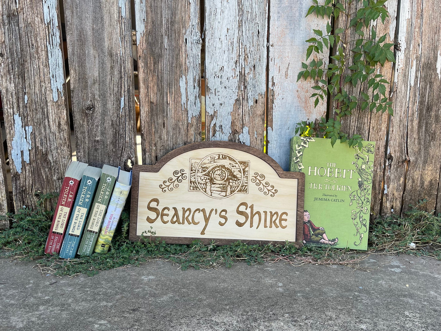 Custom Shire Sign – Personalized Family Name Wood Engraved Gift | Fantasy-Inspired Home Decor