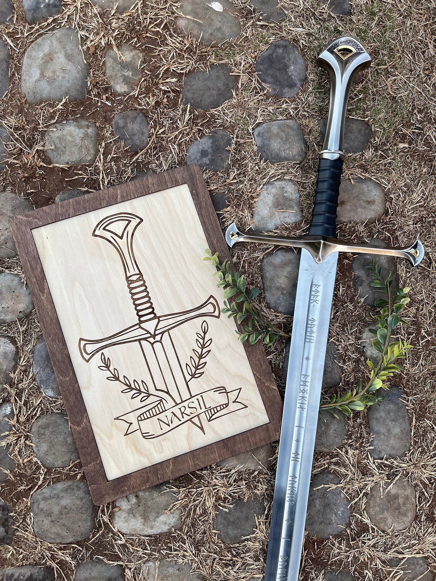 The Sword That Was Broken | Fantasy Ring & Shire Inspired Decor | Wood Engraved Man Cave Sign