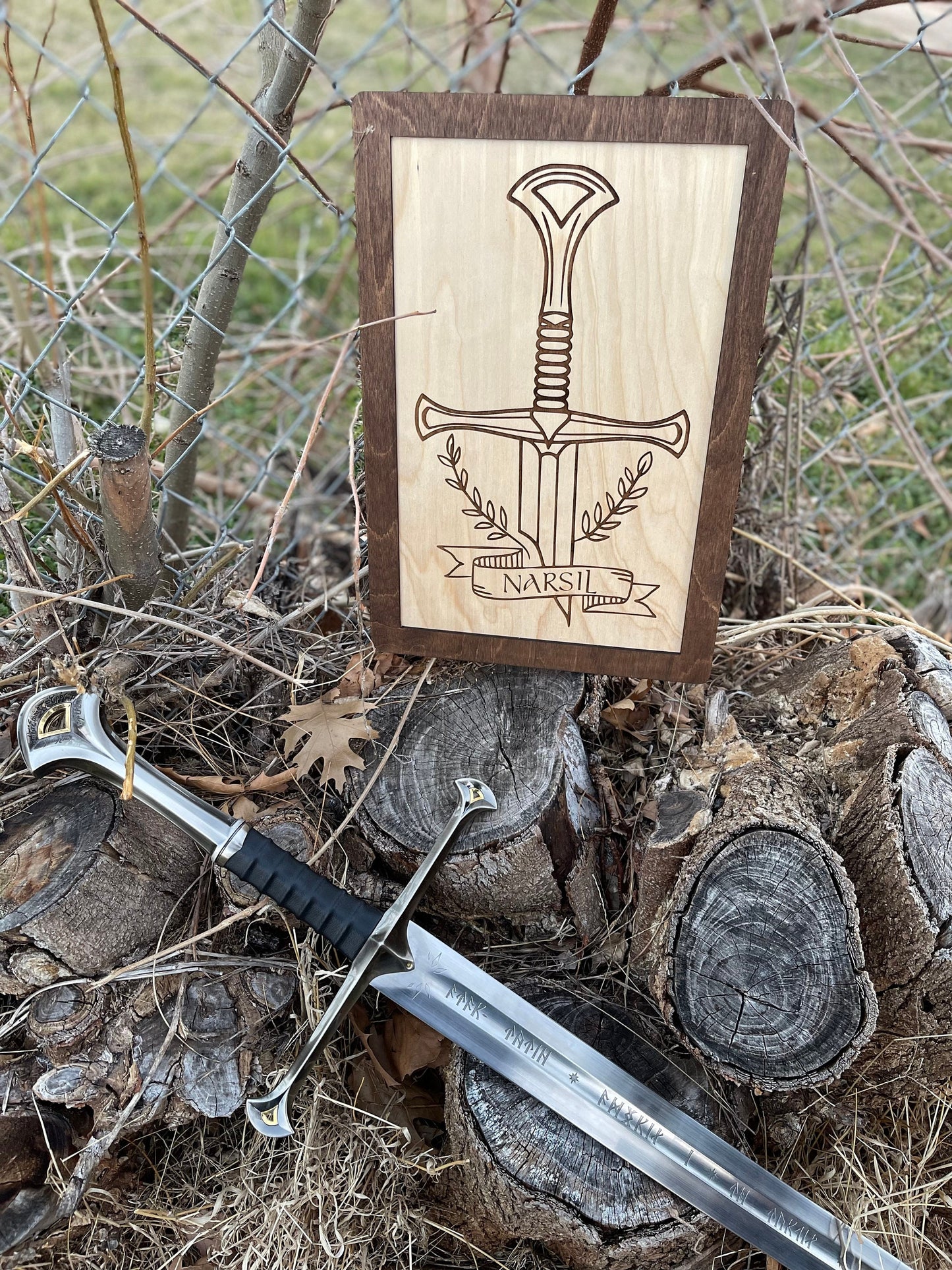 The Sword That Was Broken | Fantasy Ring & Shire Inspired Decor | Wood Engraved Man Cave Sign