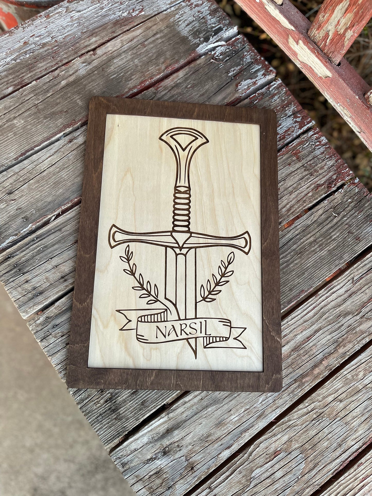 The Sword That Was Broken | Fantasy Ring & Shire Inspired Decor | Wood Engraved Man Cave Sign