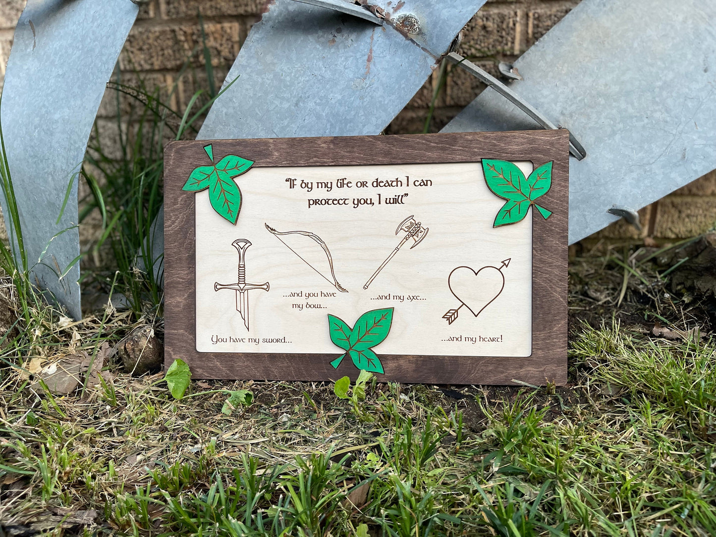 You Have My Sword, My Axe, My Bow, My Heart - Personalized Fantasy Sign Perfect for Weddings, Anniversaries, and Fantasy Lovers