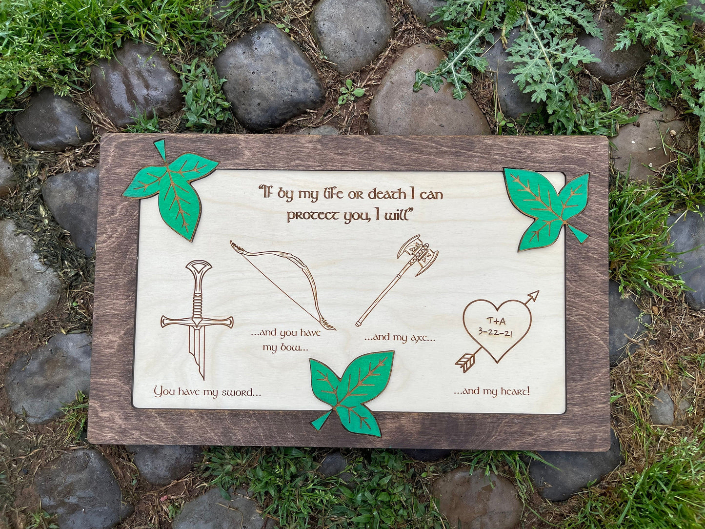 You Have My Sword, My Axe, My Bow, My Heart - Personalized Fantasy Sign Perfect for Weddings, Anniversaries, and Fantasy Lovers